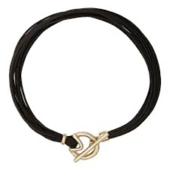 UNOde50 Meeting Point necklace gold/brown 16” NEW - Picture 1 of 6